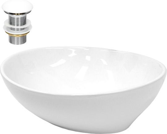 ECD Germany Countertop Sink Ceramic 41x33x14.2cm White