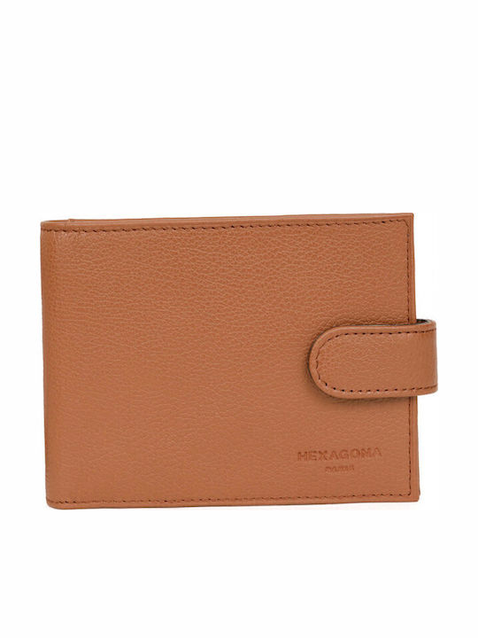 Hexagona Leather Men's Wallet Classic Tabac Brown
