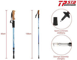 Telescopice Baston de trekking din aluminiu 1 buc Albastru