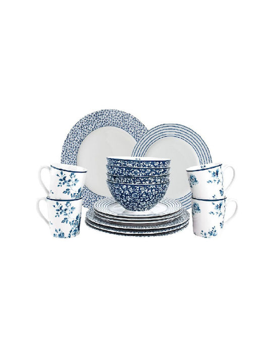 Laura Ashley Alb Porțelan Set de Vase 16buc