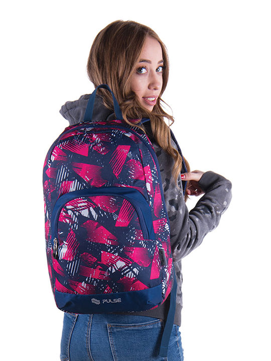 Pulse Solo Broken Mirror School Bag Backpack Junior High-High School Blue 20Liters