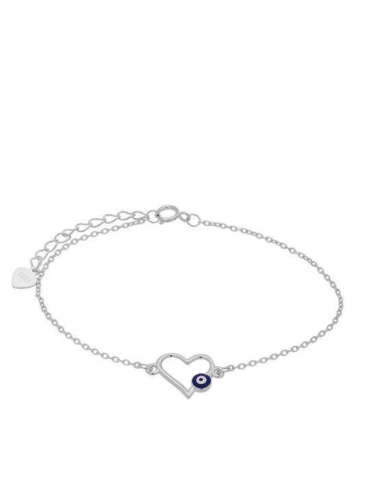 Prince Silvero Damen Armband Kette Mit Herz Design Aus Silber 19cm
