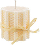 Bizzotto Christmas Beige Candle 7x7cm