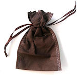 Fabric Bag for Gift Brown 3x12cm. 10pcs