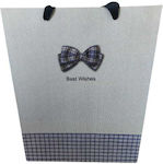 Best Wishes Paper Bag for Gift Blue 26x12x32cm.