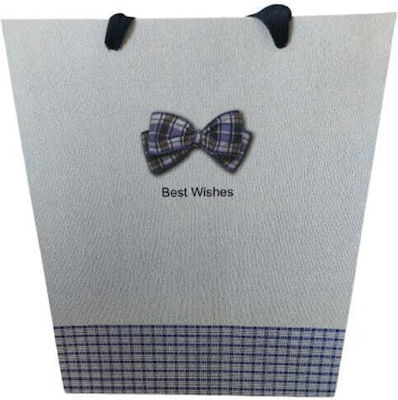 Best Wishes Paper Bag for Gift Blue 26x12x32cm.