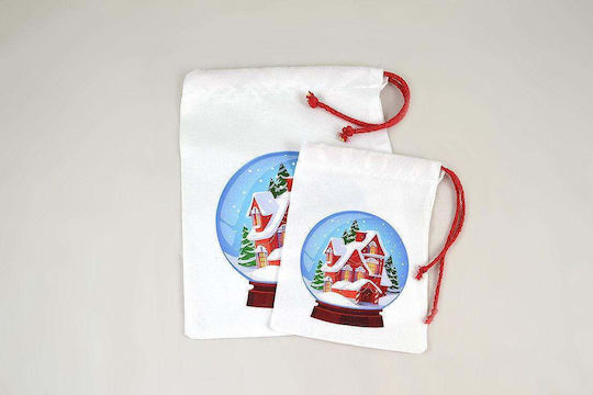 LiebeQueen Bowl Home Cord Fabric Christmas Pouch for Gift White 16x20cm.