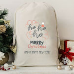 Fly Digital Fabric Christmas Sack for Gift White 50x75cm.