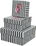 Interni Oggi Paper Christmas Box for Gift Black 8x8x17cm. 3pcs