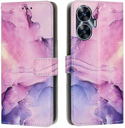 Marble Pattern Wallet Purple (Realme C55)