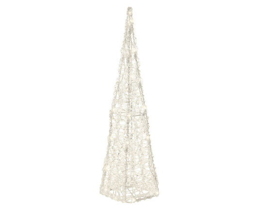 Christmas Decorative Illuminated Plastic Tree Pyramid 15cm Electric Transparent