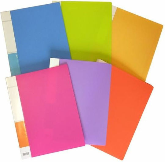 Economix Clipboard Flexible with 100 plastic sleeves Slides for Paper A4 (Μiscellaneous colours) 1pcs