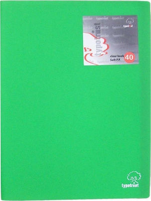 Typotrust Clipboard Flexible with 40 plastic sleeves Slides for Paper A4 Orange 1pcs