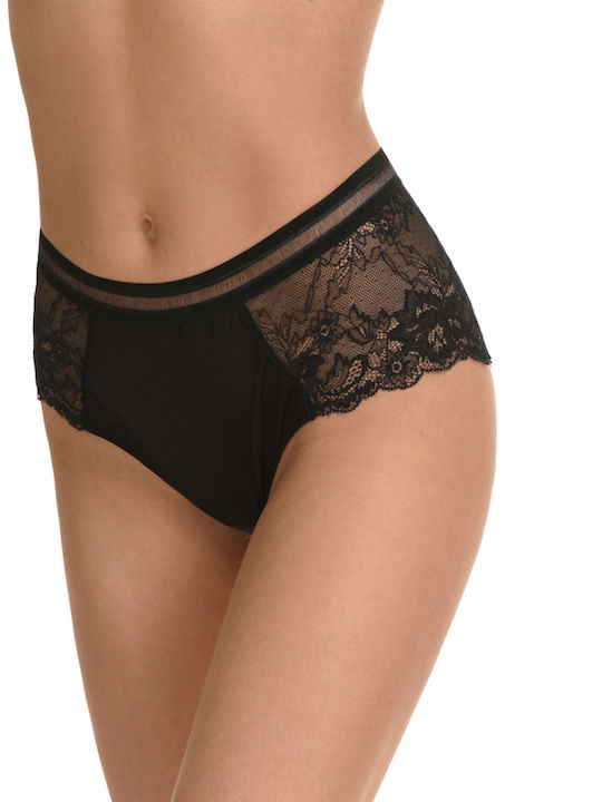 Miss Rosy Women's Slip with Lace Black