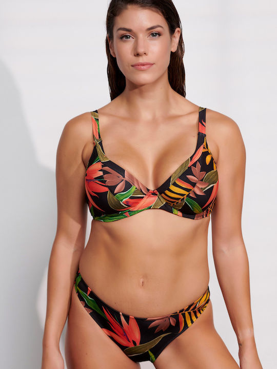 Set Bikini Floral Μαύρο