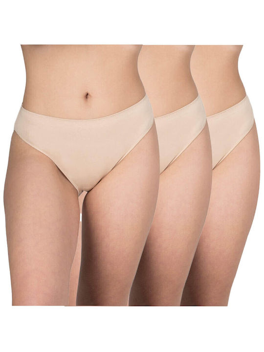 Γυναικεία Slip 3Pack χωρίς Ραφές Μπεζ