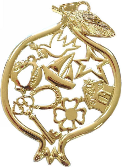 Tatu Moyo Charms Metallic Pendant Motif for Jewelry Gold in Shape Pomegranate Set 10pcs