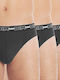 Herren Slips Schwarz 3Packung