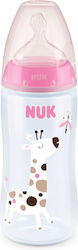 Nuk Plastikflasche First Choice Plus Temperature Control Gegen Koliken mit Silikonsauger für 6-18 Monate Pink Giraffe 360ml 1Stück 10.216.248