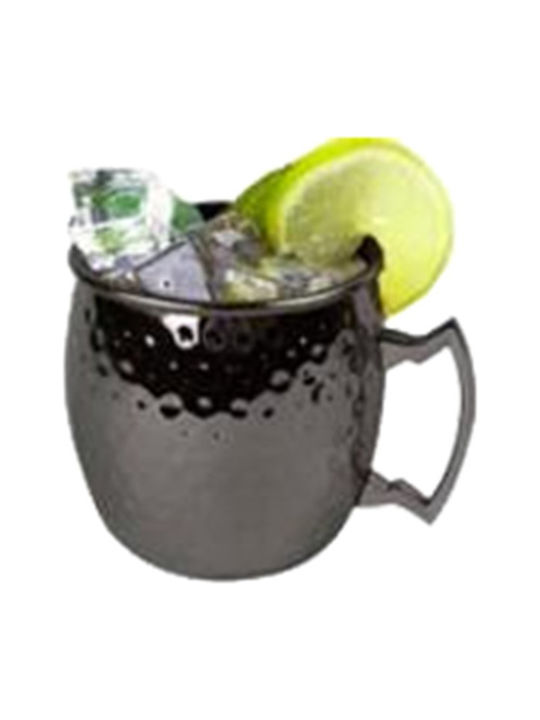 Moscow Mule Ποτήρι Κοκτέιλ/Ποτού από Μέταλλο σε Μαύρο Χρώμα 500ml