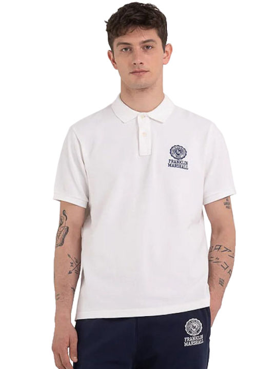 Franklin & Marshall Ανδρικό T-shirt Κοντομάνικο Polo Λευκό