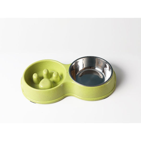 Edelstahl Schalen Futter für Hund & Katze 2x 700ml in Grün Farbe