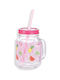 Innova Glass Water made of Glass in Pink Color with straw 450ml