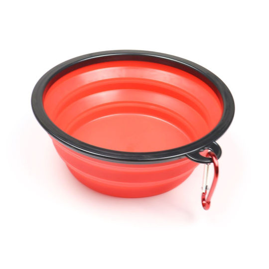 Schalen aus Silikon Futter & Wasser für Hund & Katze in Rot Farbe