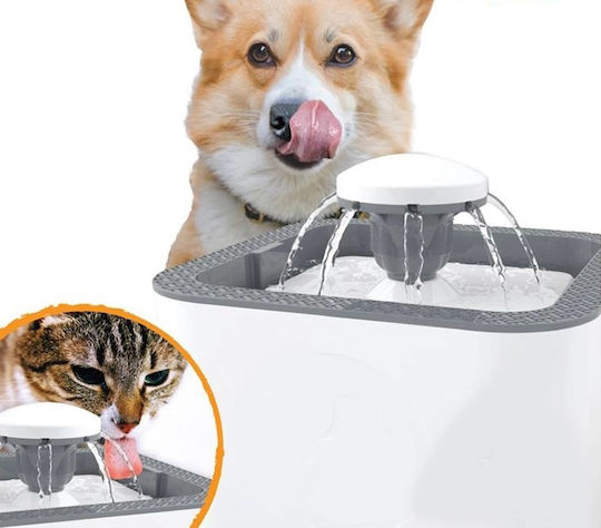 Fântâna Automată de Apă din Plastic ABS pentru Câine și Pisică 2.5lt 19x19x12cm