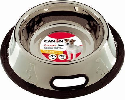 Camon Stainless Steel Bowl Food & Water for Dog & Cat 660ml in Silver Color