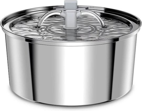 Pet Interest Automatic Stainless Steel Waterer / Fountain for Dog & Cat 2x 3.2lt in Gray Color
