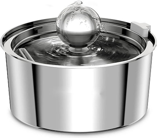 Pet Interest Automatic Stainless Steel Waterer / Fountain for Dog & Cat 3lt in Silver Color
