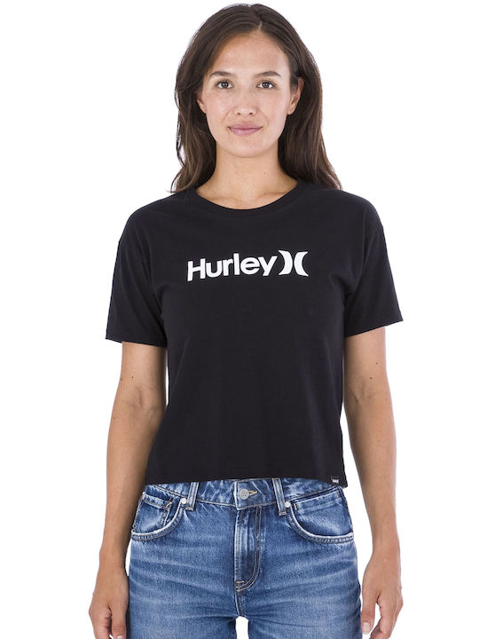 Hurley Γυναικείο Crop T-shirt Μαύρο