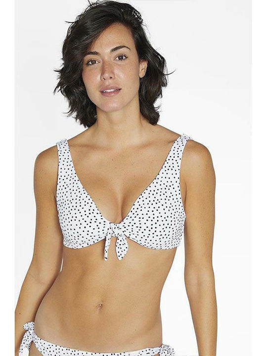 Triangle Bikini Top Black Polka Dot