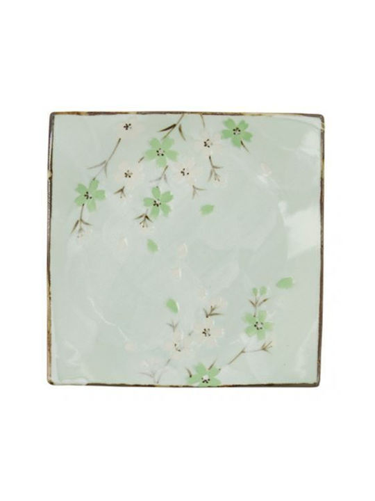 Plate Desert Square Ceramic Green