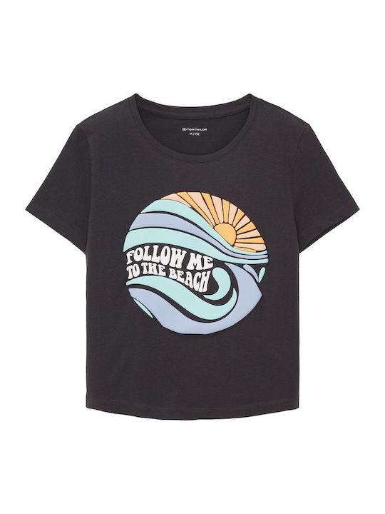 Crop Top pentru copii Cu mânecă scurtă Gri