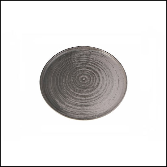 Porland Plate Shallow made of Porcelain Gray with Diameter 21cm