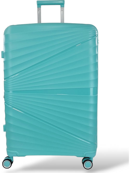 Playbags PP8004 Large Travel Suitcase Hard Turquoise with 4 Wheels Height 75cm pp8004-28