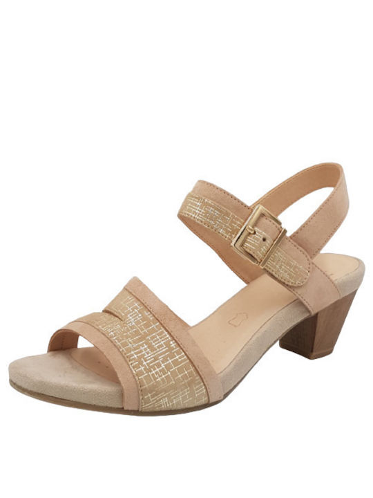 Caprice Leder Damen Sandalen Anatomisch in Beige Farbe