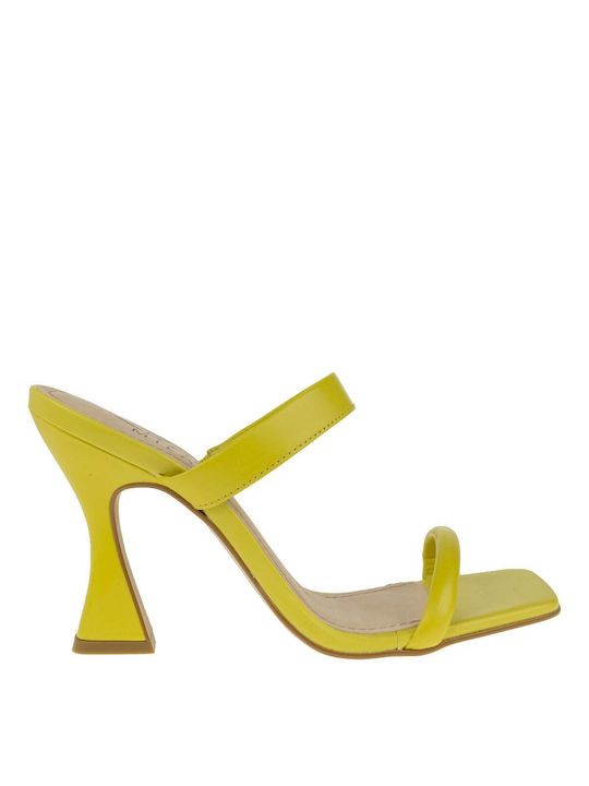 Mark Milan Women's Sandals Yellow with Chunky High Heel 2000406601