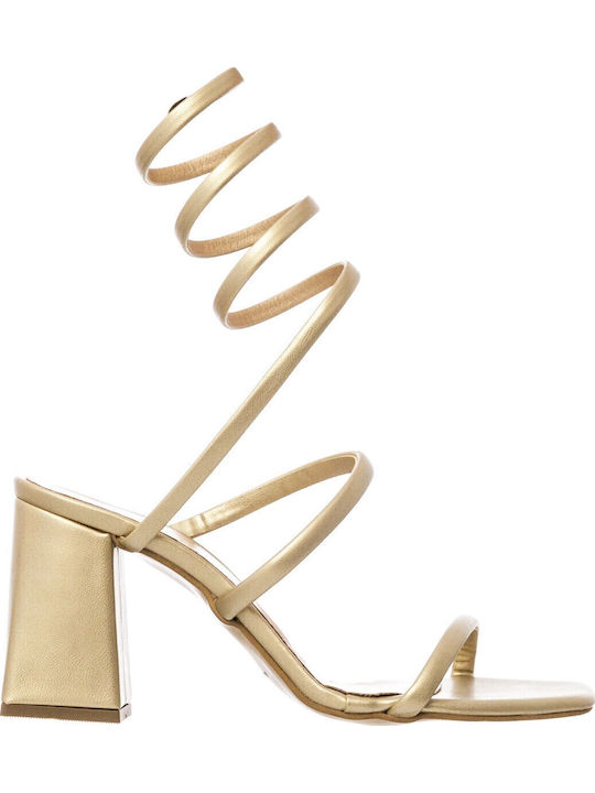 Mariella Fabiani Leather Sandals Gold