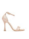 Stoff Sandalen Beige