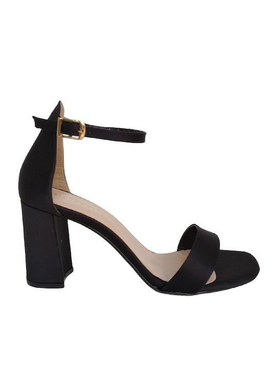 Beatris Stoff Sandalen Schwarz