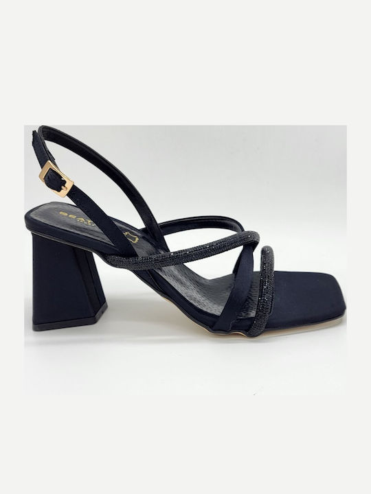 Sandale cu strasuri Negre