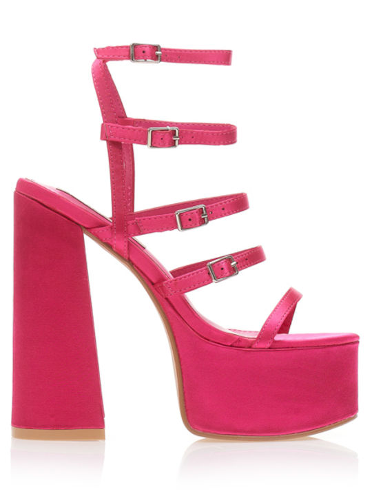 Tsoukalas Stoff Sandalen Fuchsie