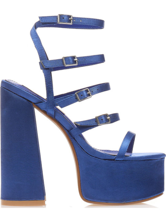 Tsoukalas Stoff Sandalen Blau