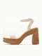 Leder Sandalen Beige