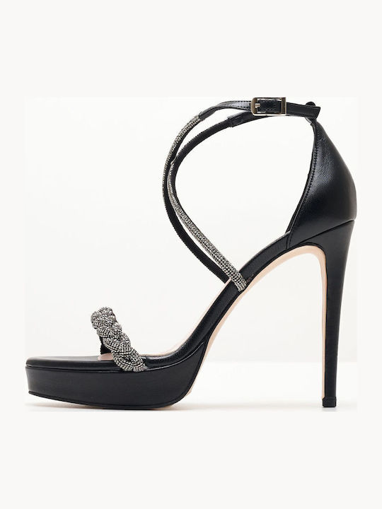 Din piele Sandale Negre
