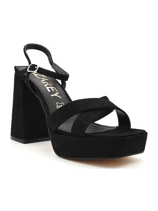Azarey Din piele Sandale Negre
