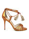 Leder Sandalen Orange